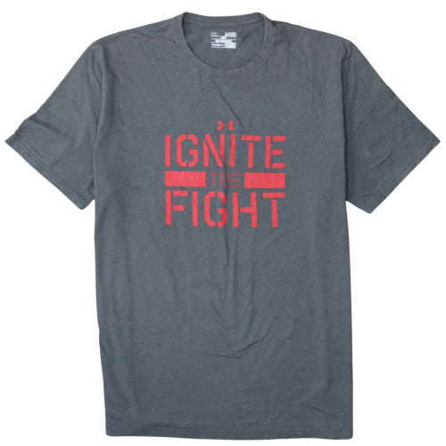 Under Armour Men's Grey HeatGear 'Ignite The Fight' XL T-Shirt