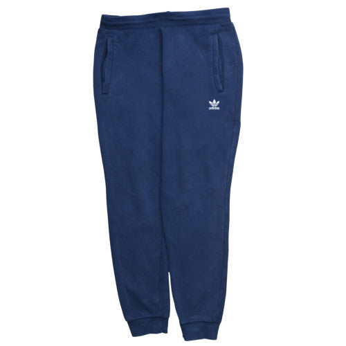 Adidas Mens Blue Fleece Jogger Sweatpants Size L Tapered Fit