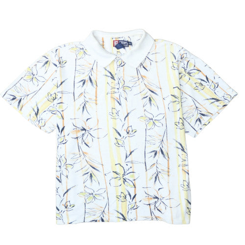 Chaps Ralph Lauren Men's Blue Floral Short Sleeve Polo Shirt XXL