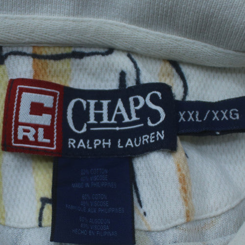 Chaps Ralph Lauren Men's Blue Floral Short Sleeve Polo Shirt XXL