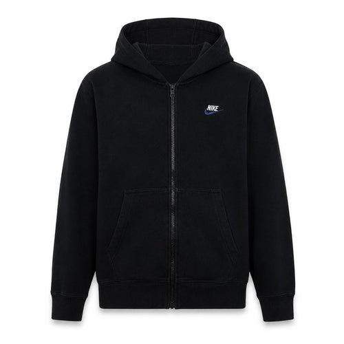 Nike Men's Black Full Zip Hoodie M Fleece Pockets Sportswear