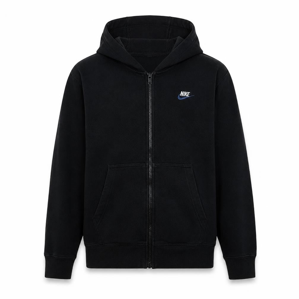 Nike Men's Black Full Zip Hoodie M Fleece Pockets Sportswear