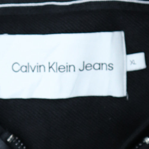 Calvin Klein Jeans Men's Black XL Full Zip Hoodie Sweatshirt