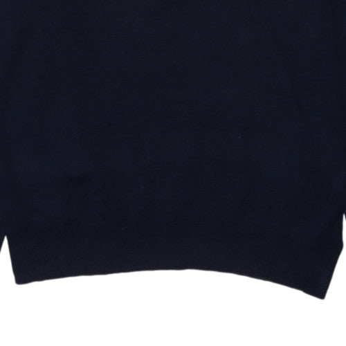 Polo Ralph Lauren Men's Blue V-Neck Cotton Jumper Size M