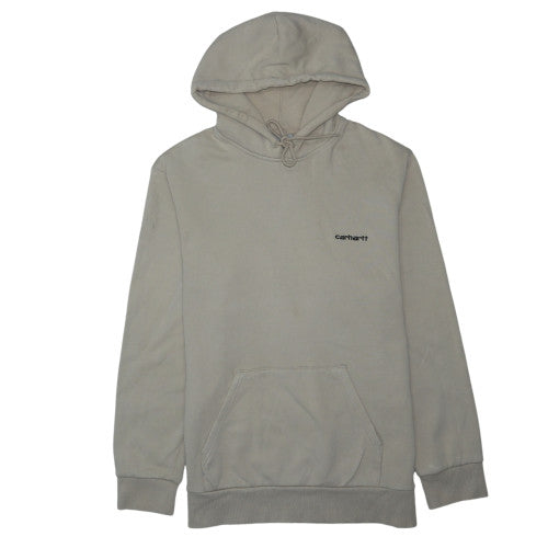 Carhartt Mens Beige XL Pullover Hoodie Embroidered Logo Fleece