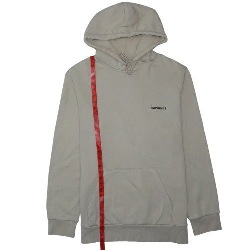 Carhartt Mens Beige XL Pullover Hoodie Embroidered Logo Fleece