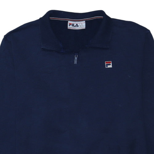 Fila Mens Navy Blue XXL 1/2 Zip Basic Jacket Cotton Pullover