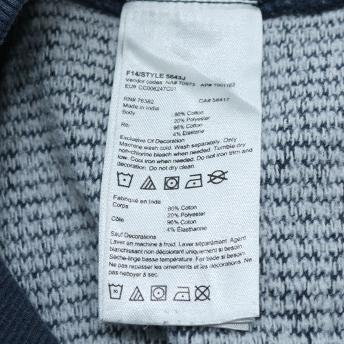Timberland Men's Blue Crew Neck Regular Fit Cotton Sweatshirt M
