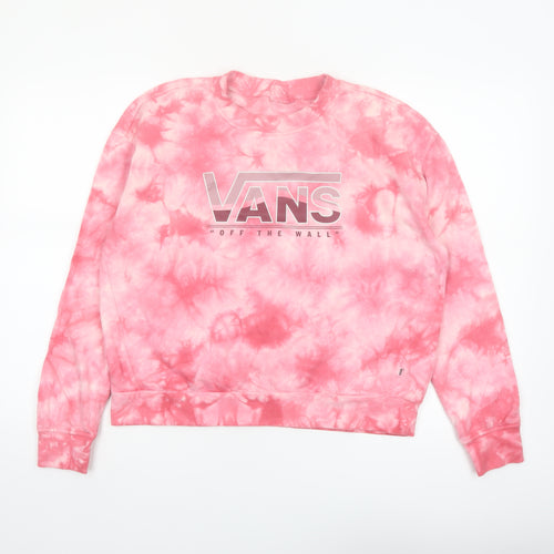 Vans Womens Pink Tie-Dye Pullover Sweatshirt Small Classic Fit