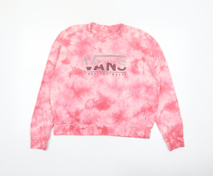 Vans Womens Pink Tie-Dye Pullover Sweatshirt Small Classic Fit