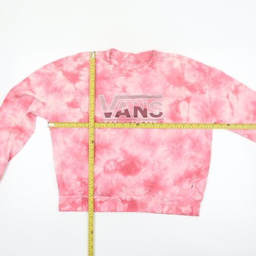 Vans Womens Pink Tie-Dye Pullover Sweatshirt Small Classic Fit