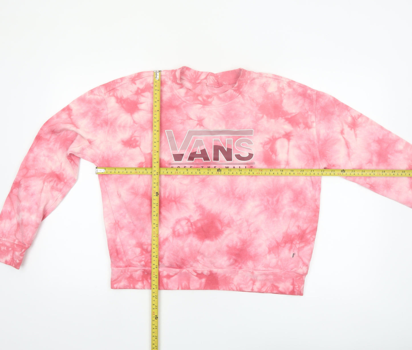 Vans Womens Pink Tie-Dye Pullover Sweatshirt Small Classic Fit