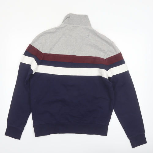 Springfield Men's Multicoloured 1/2 Zip Striped Sweatshirt M