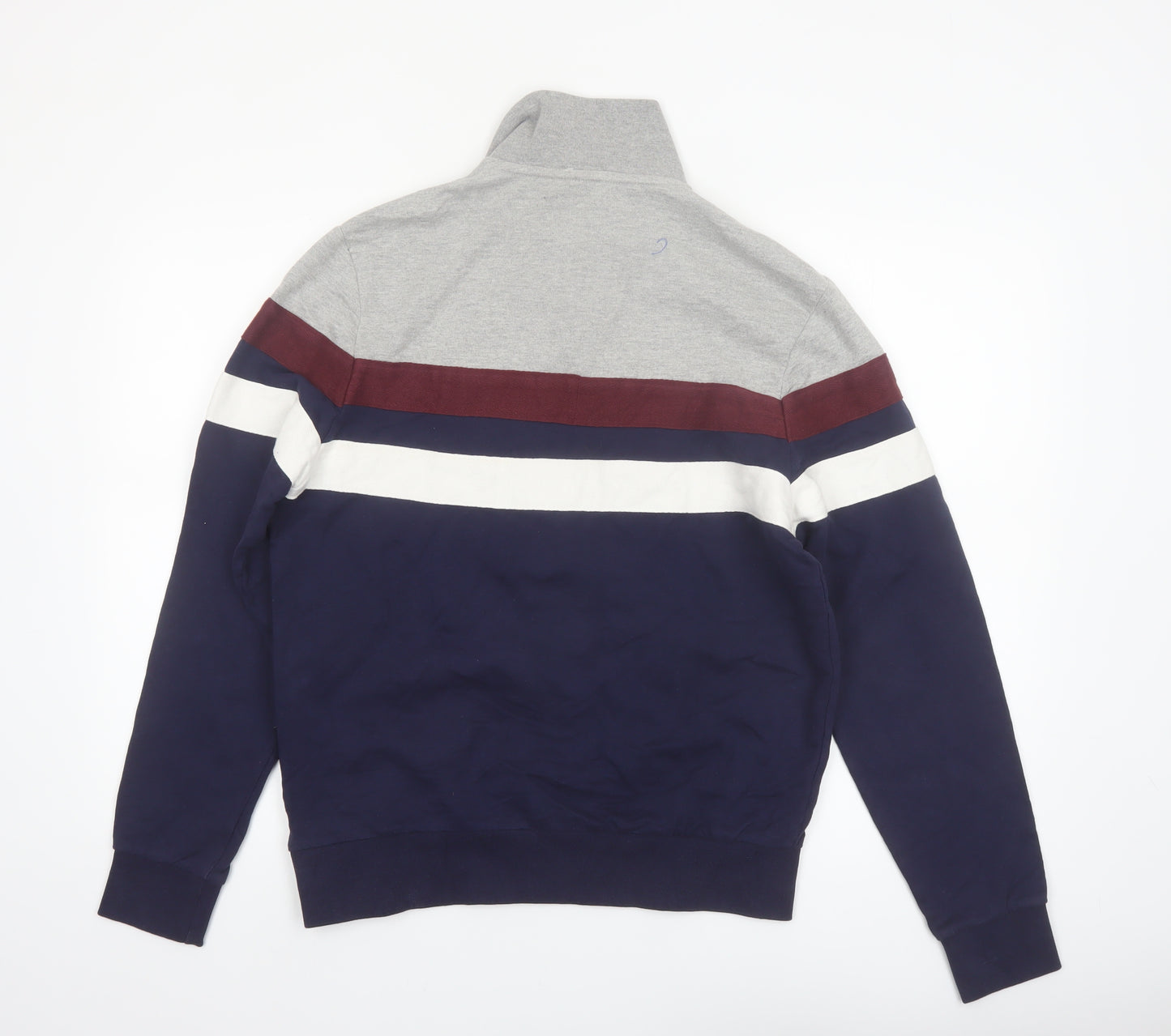 Springfield Men's Multicoloured 1/2 Zip Striped Sweatshirt M