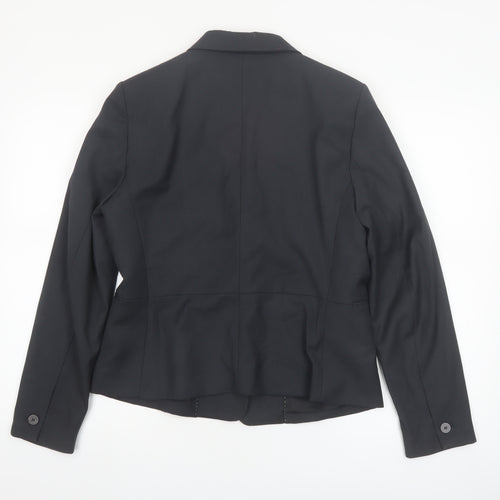 Mango Women Black Tailored Single-Breasted Blazer Size 14