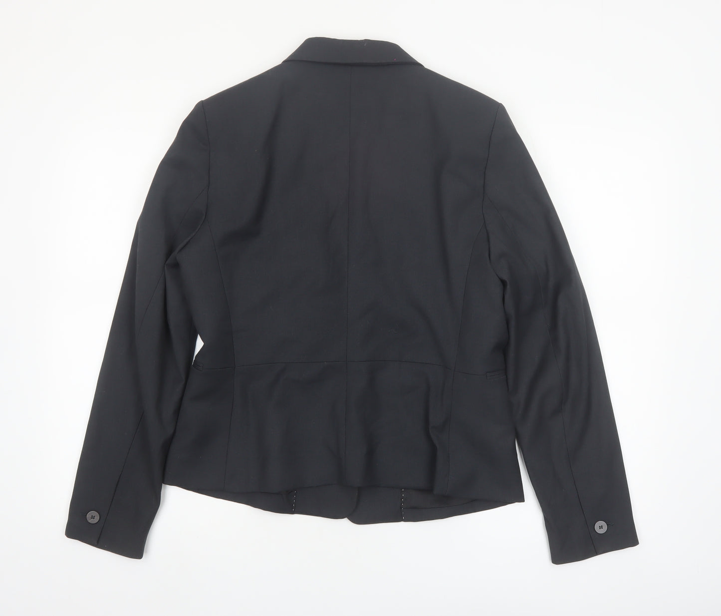 Mango Women Black Tailored Single-Breasted Blazer Size 14