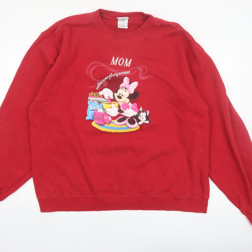 Disney Store Women's Red XL Minnie Mouse Mom Sweatshirt
