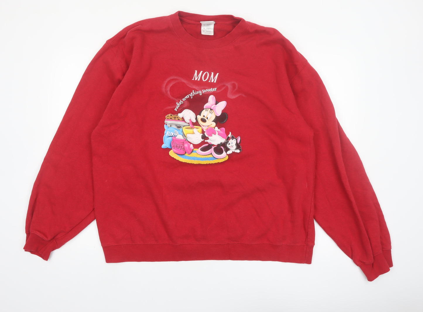 Disney Store Women's Red XL Minnie Mouse Mom Sweatshirt
