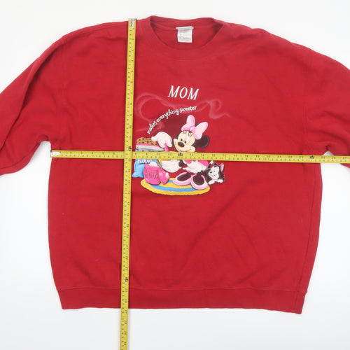 Disney Store Women's Red XL Minnie Mouse Mom Sweatshirt