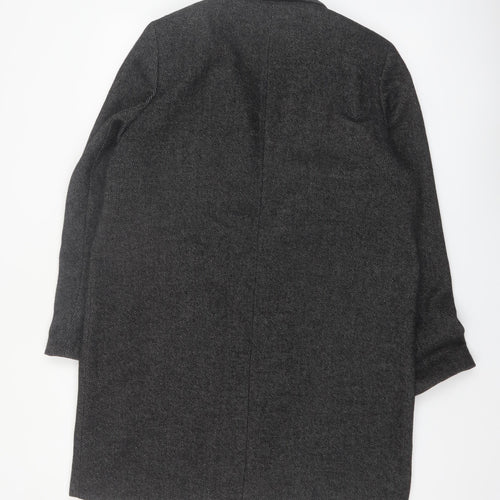 Marks and Spencer Womens Grey Wool Blend Long Overcoat Size 16