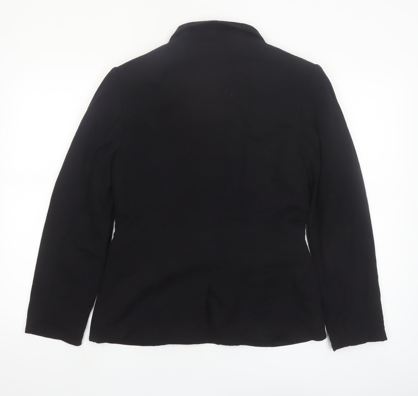 H&M Women Black Tailored Notch Lapel One-Button Blazer UK 12