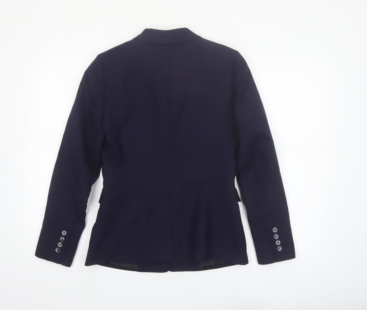 Reiss Women Blue Wool Blend Tailored One-Button Blazer UK 10