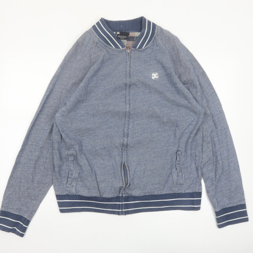 DC Men's Blue XL Bomber Jacket Cotton Full Zip Casual Style