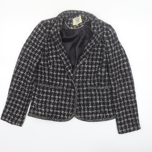 Viyella Women's Black Tweed Blazer Size 8 Classic Lined Jacket