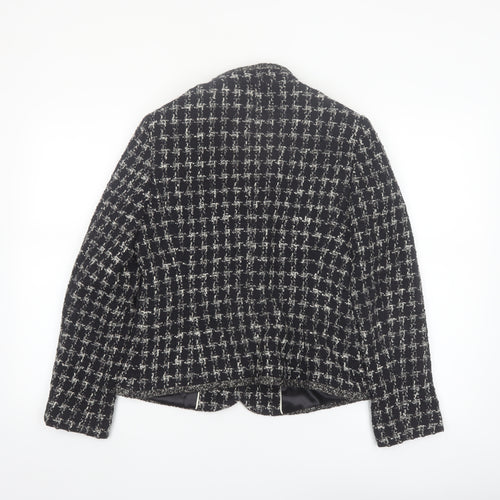 Viyella Women's Black Tweed Blazer Size 8 Classic Lined Jacket