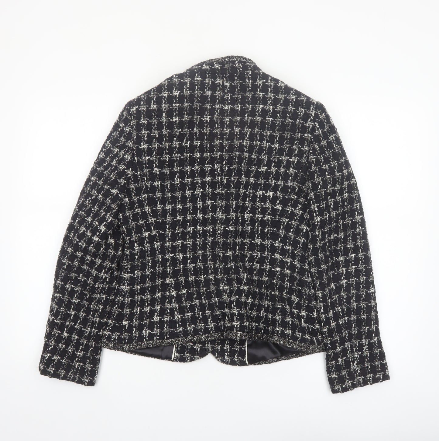 Viyella Women's Black Tweed Blazer Size 8 Classic Lined Jacket
