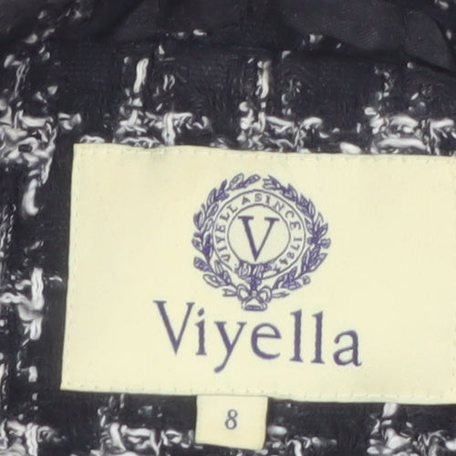 Viyella Women's Black Tweed Blazer Size 8 Classic Lined Jacket