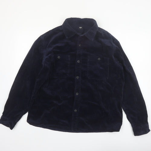 UNIQLO Men's Blue Corduroy Basic Jacket M Cotton Casual