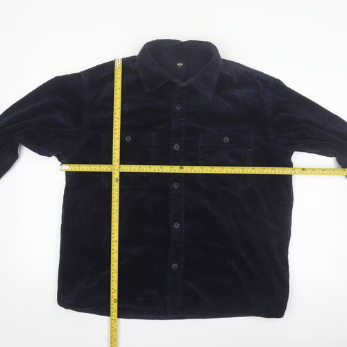 UNIQLO Men's Blue Corduroy Basic Jacket M Cotton Casual