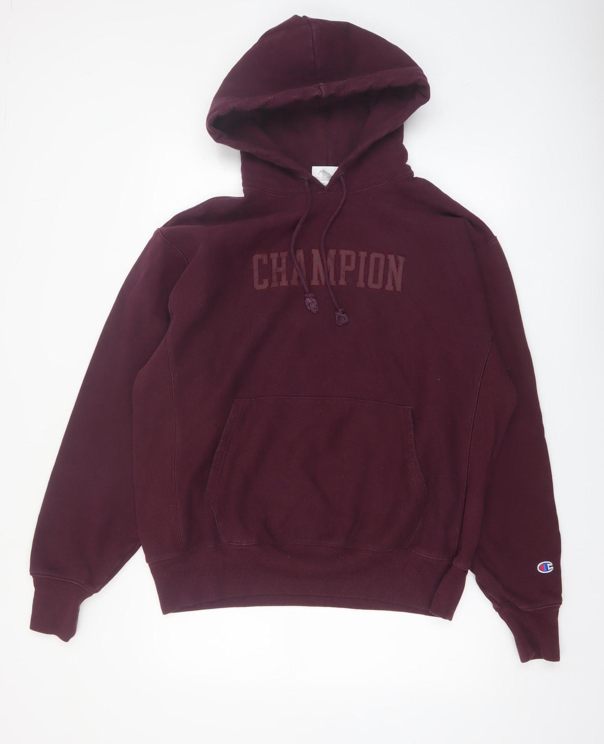 Champion Men's Red Reverse Weave Pullover Hoodie Large