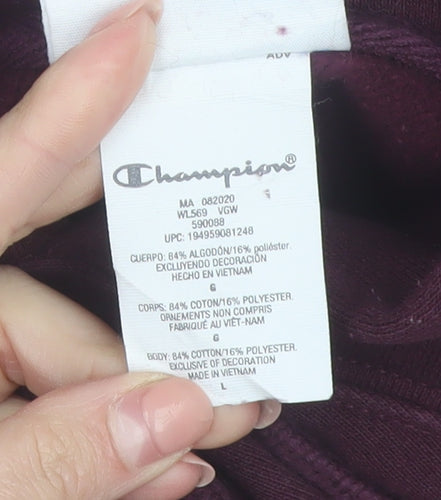 Champion Men's Red Reverse Weave Pullover Hoodie Large