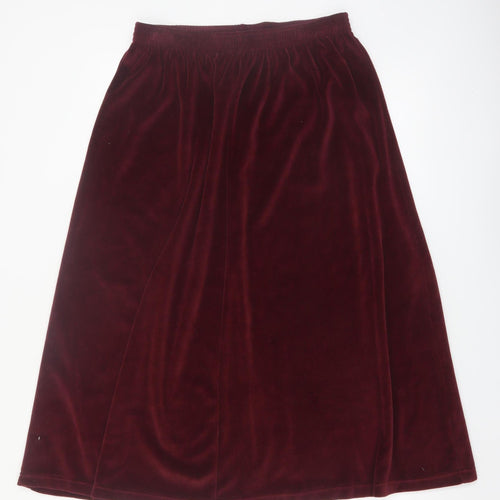 Damart Women's Red Velvet A-Line Midi Skirt Size 16