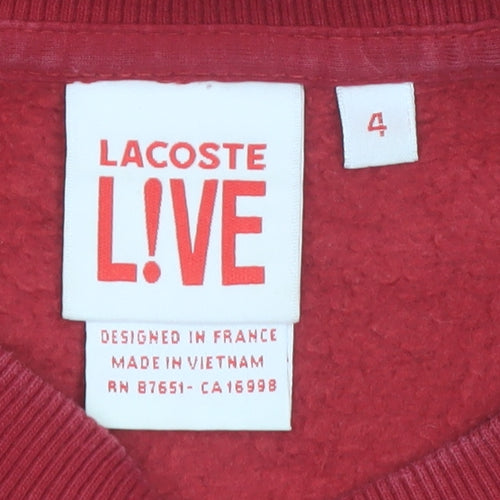 Lacoste LIVE Men's Red Crew Neck Pullover Sweatshirt M Logo Paris