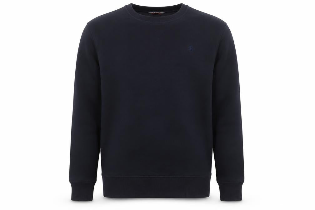 Front view of IZOD Men's Black M Pullover Crew Neck Fleece Sweatshirt