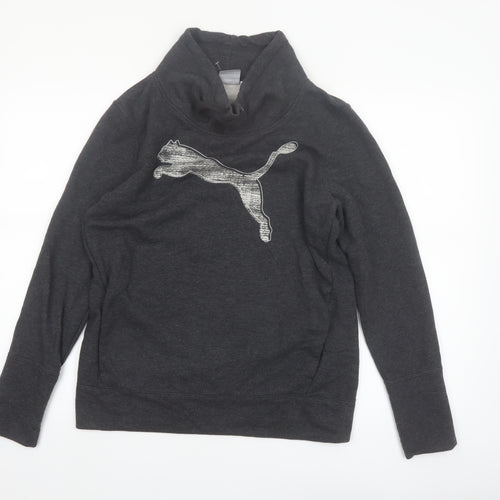 Puma Women’s Black Funnel Neck Pullover Sweatshirt Size 12
