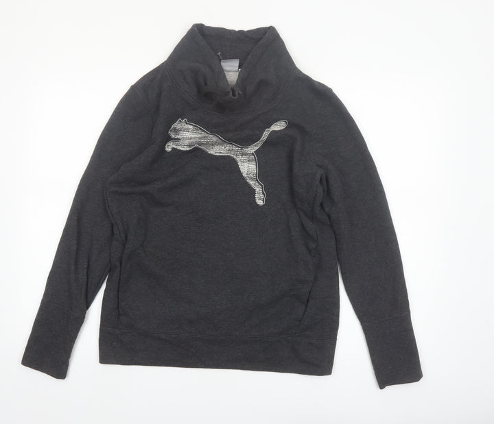 Puma Women’s Black Funnel Neck Pullover Sweatshirt Size 12