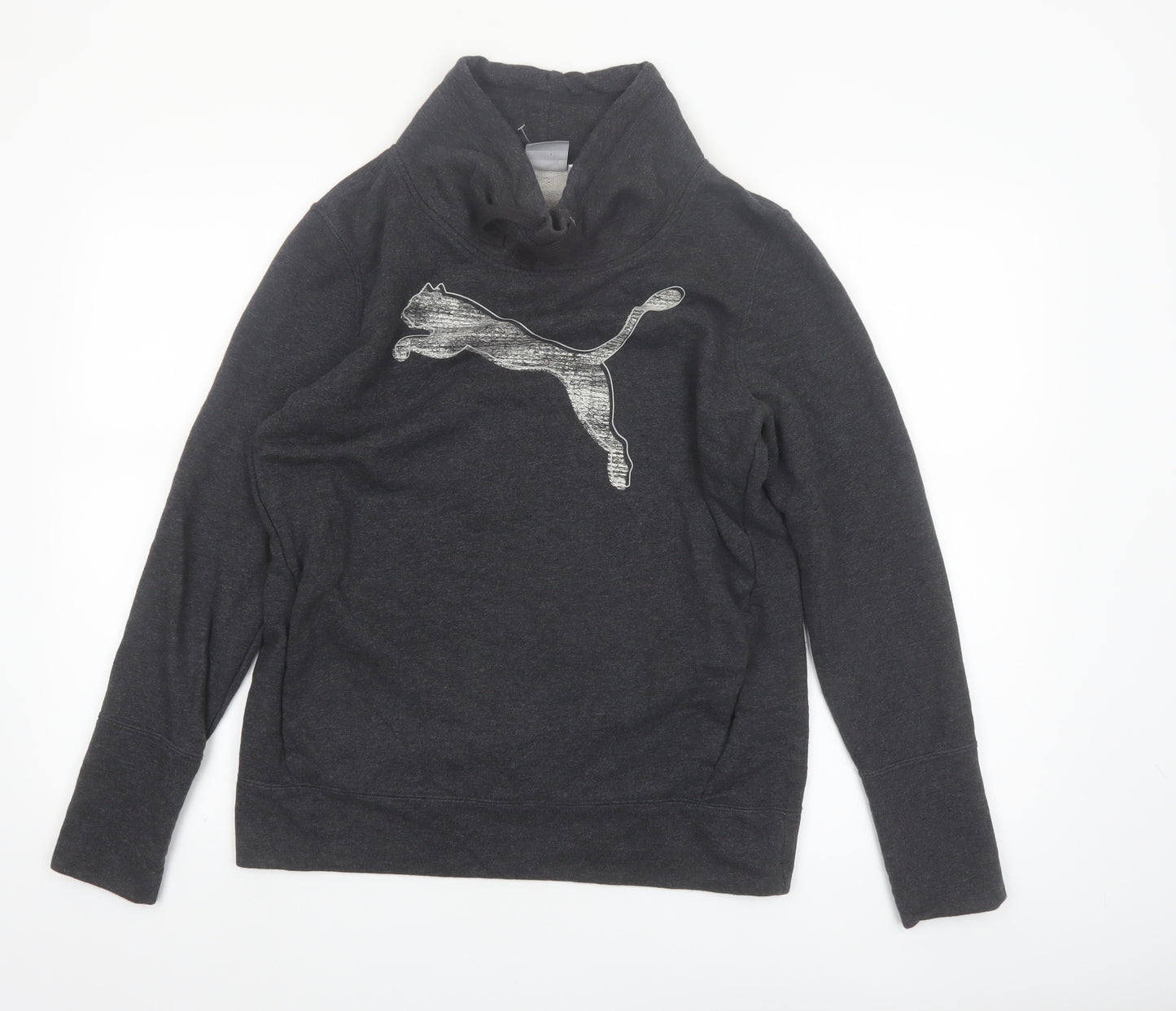 Puma Women’s Black Funnel Neck Pullover Sweatshirt Size 12