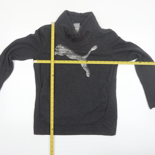 Puma Women’s Black Funnel Neck Pullover Sweatshirt Size 12