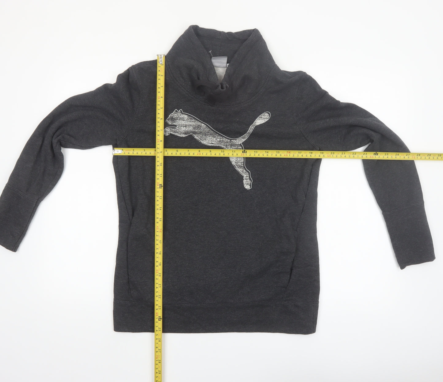 Puma Women’s Black Funnel Neck Pullover Sweatshirt Size 12