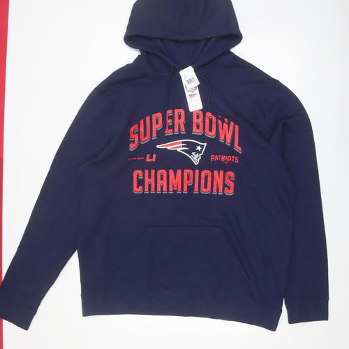 NFL Team Apparel Men's Blue XL Pullover Hoodie Super Bowl Champions