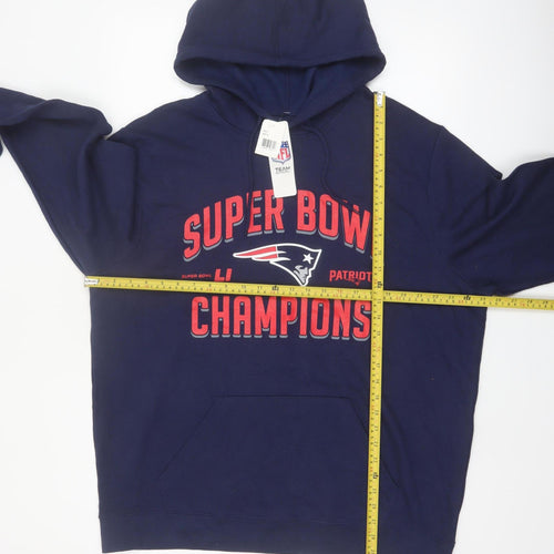 NFL Team Apparel Men's Blue XL Pullover Hoodie Super Bowl Champions