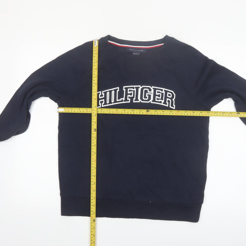 Tommy Hilfiger Womens Navy Blue Cotton Blend Pullover Sweatshirt M