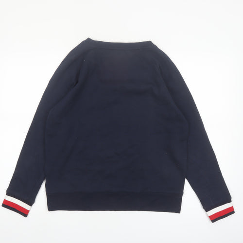 Tommy Hilfiger Womens Navy Blue Cotton Blend Pullover Sweatshirt M