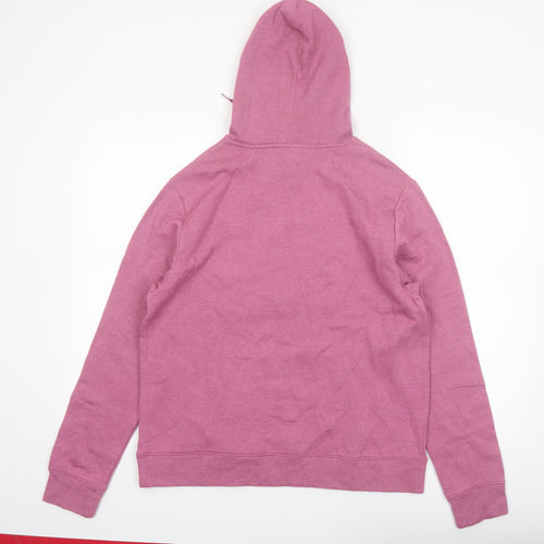 Reebok Women’s Pink Hoodie L Cotton Blend Pullover Sweatshirt