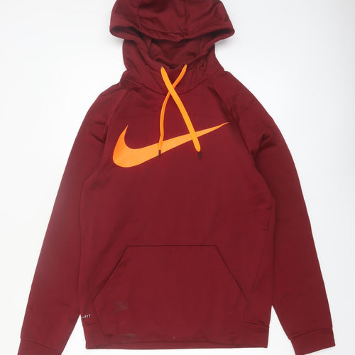 Nike Men's Red Dri-Fit Pullover Hoodie Size S Sportswear