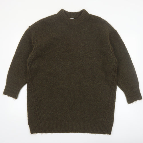 Topshop Women’s Brown Crew Neck Chunky Knit Pullover Jumper Size S